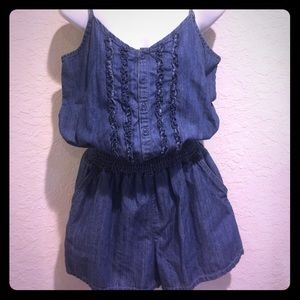Blue Denim shirts romper