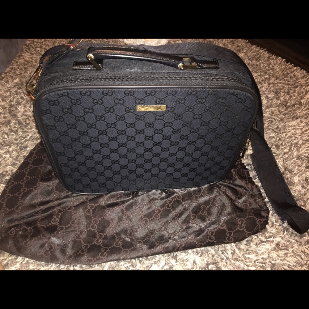 Gucci Briefcase Laptop Bag Black Authentic
