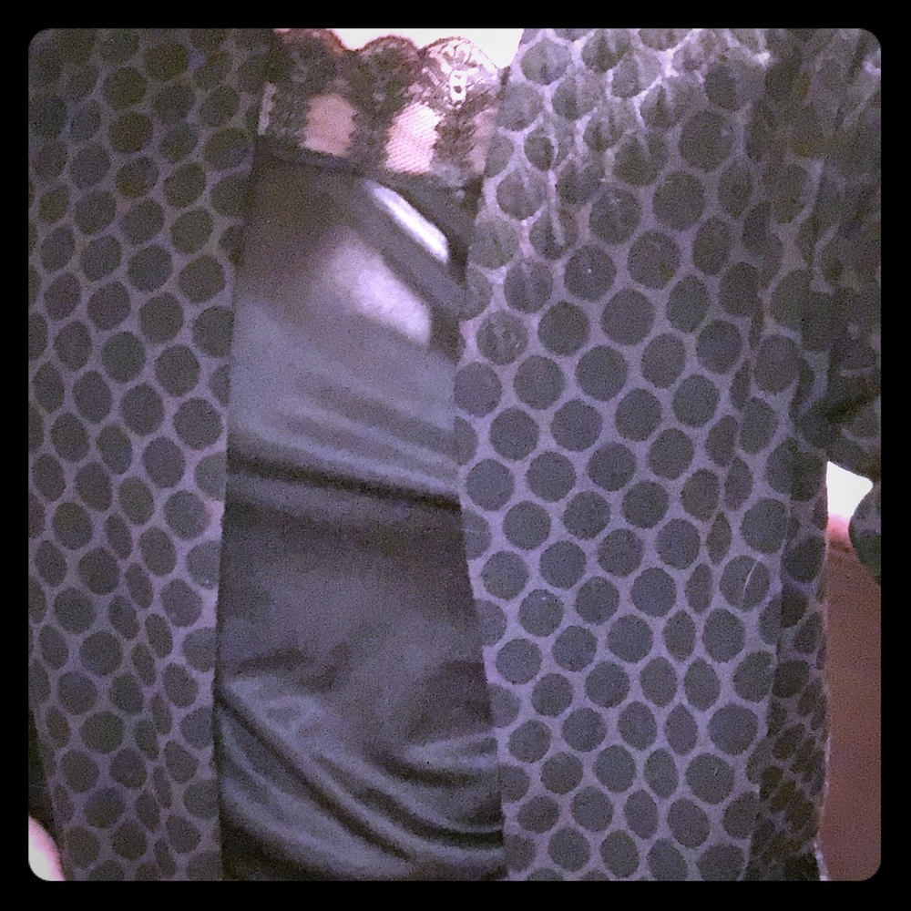 Black polka dot blazer size medium.