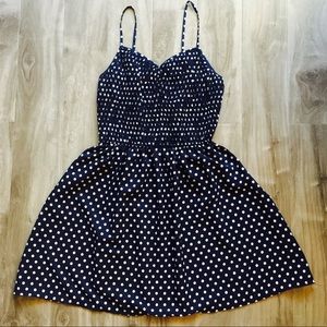 [Xhilaration] Navy Blue Polka Dot Dress