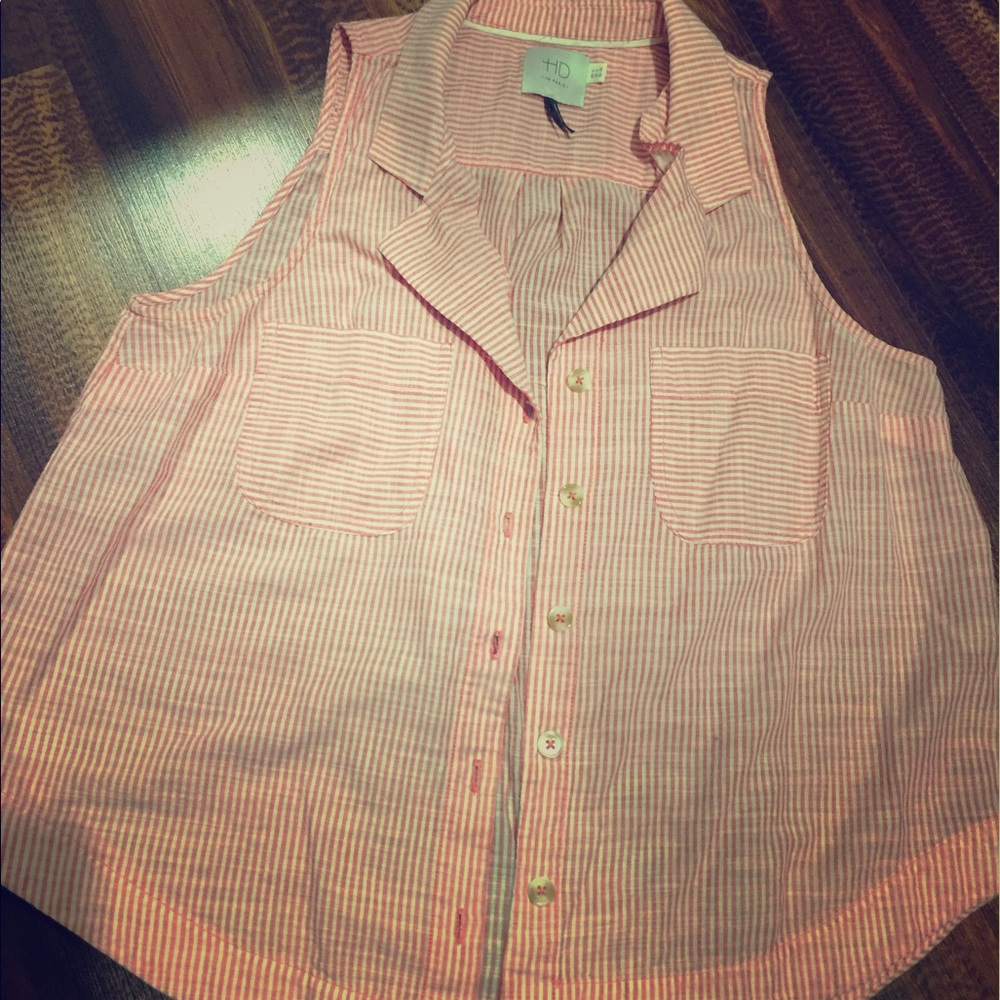 Anthropologie Button Up Sleeveless Blouse - S