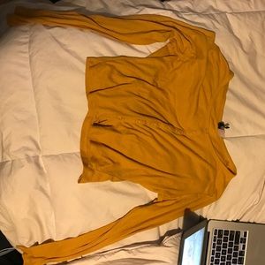 Mustard long sleeve crop top