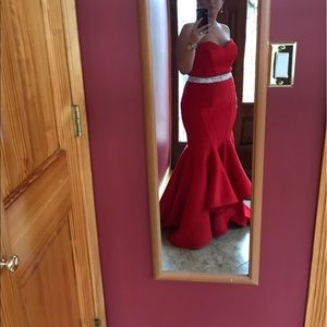 Jovani red mermaid gown