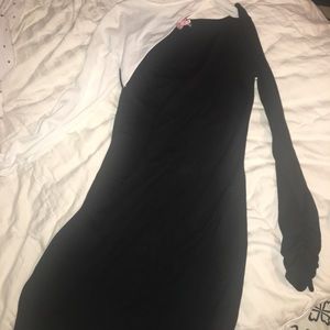 Black cutout sweater dress