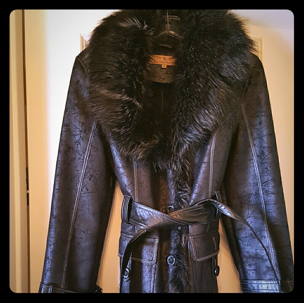 Black faux leather jacket