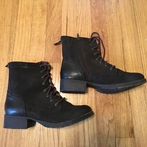 Brown suede Combat boots