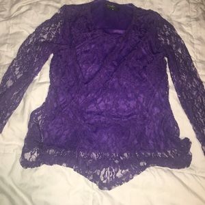 Purple lace peplum top