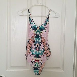 Mara Hoffman Lattice One Piece Swim NWT