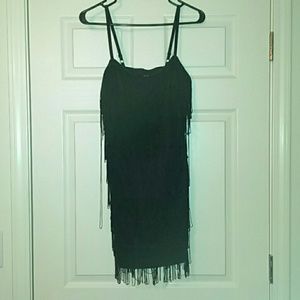 Black fringed dress