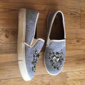 Embellished slip on sneakers