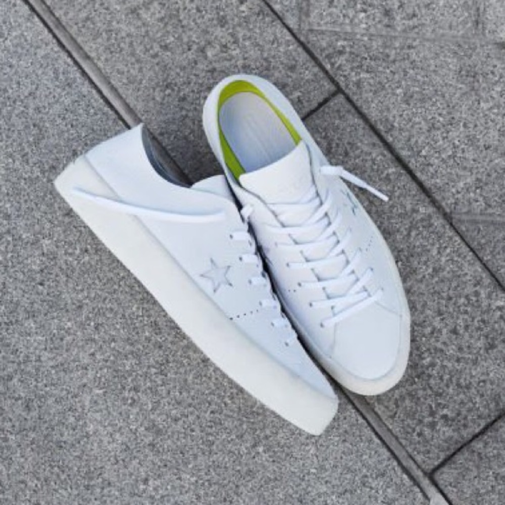 CONVERSE white One Star size 8 leather shoes - Picture 3 of 4