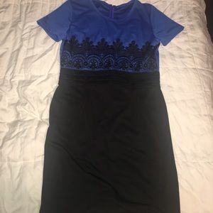 Black and blue lace dress