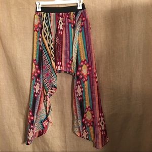Wet Seal Colorful Print High Low Mini Skirt