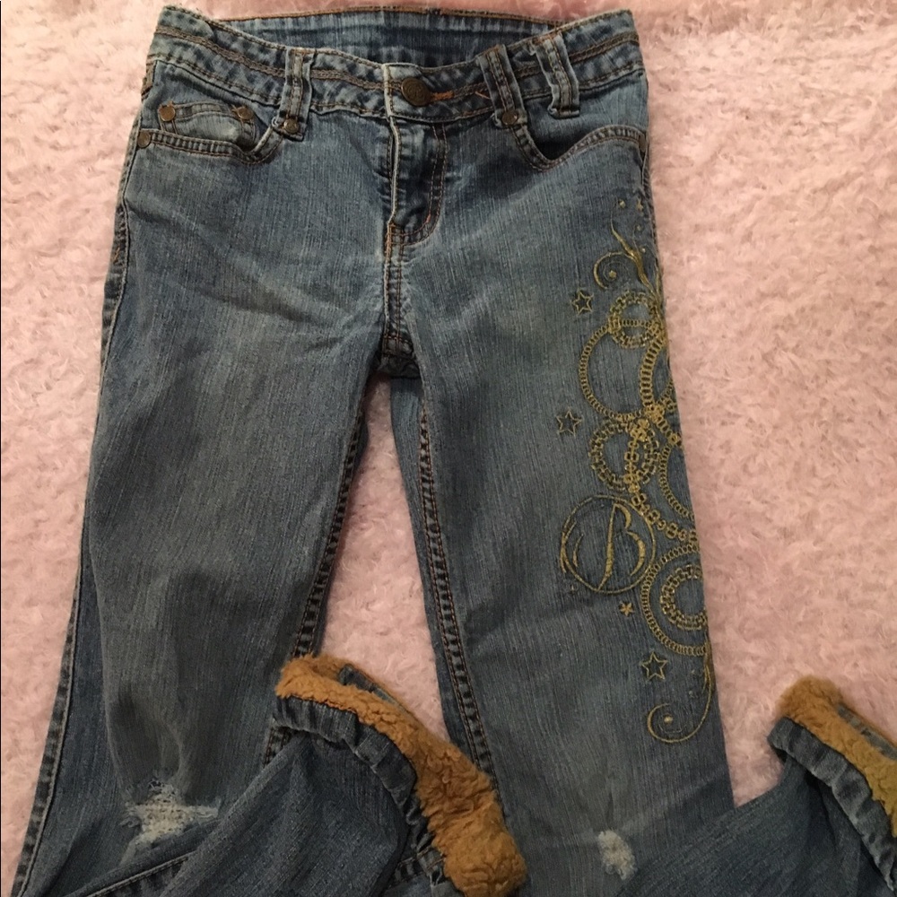 Girls Bratz jeans with faux fur