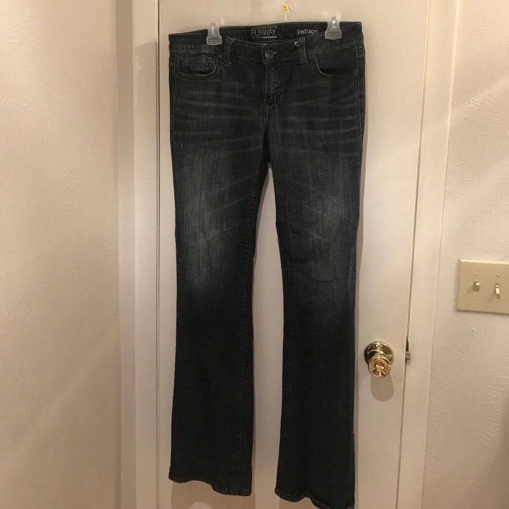Refuge, boot cut jeans.