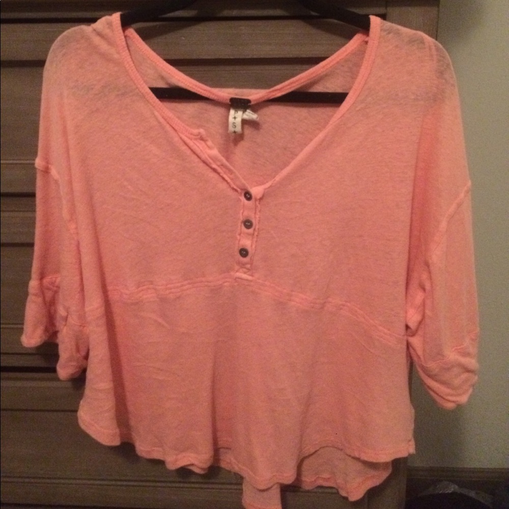 FREE PEOPLE Peach  Flowy Top