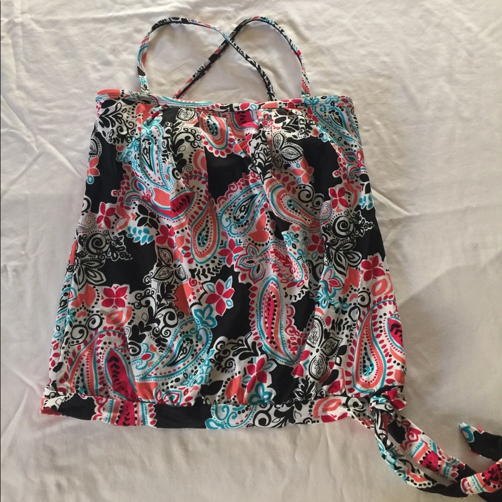 24th & Ocean Blouson Tankini Top, size S, NWOT