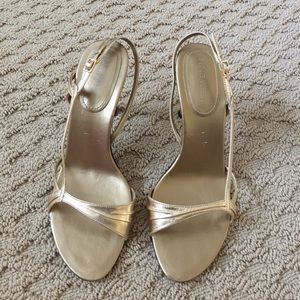 Nine West gold heels