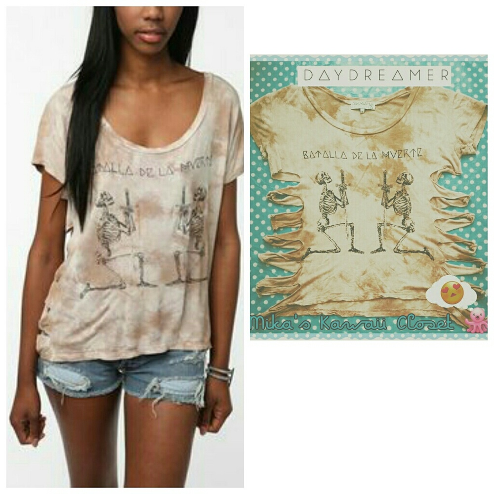 DAYDREAMER LA Graphic Cut Up 'Muerte' Tie Dyed Tee