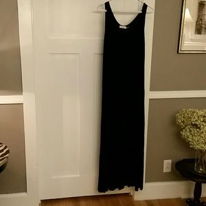 Knit long black dress