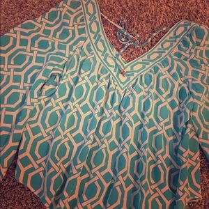 Summery turquoise and white small top