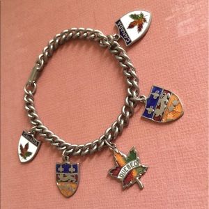 Vintage Canadian Enameled Charm Bracelet