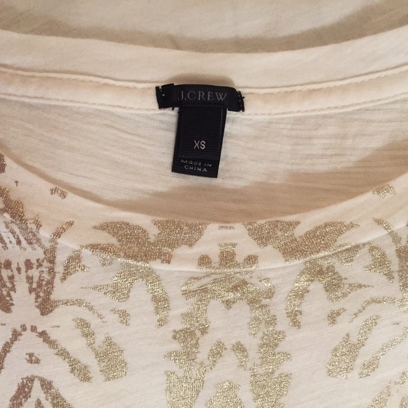 J. Crew Gold Leaf Print Top Size XS - Picture 5 of 6