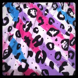 Multicolor cheetah shorts with skull design