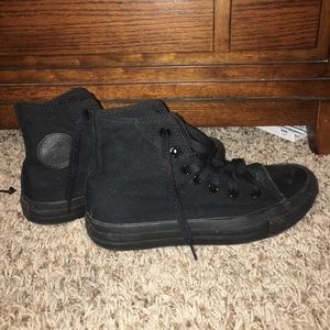 All black high top converse