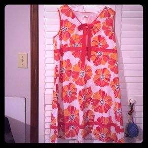 Orange flowered dress