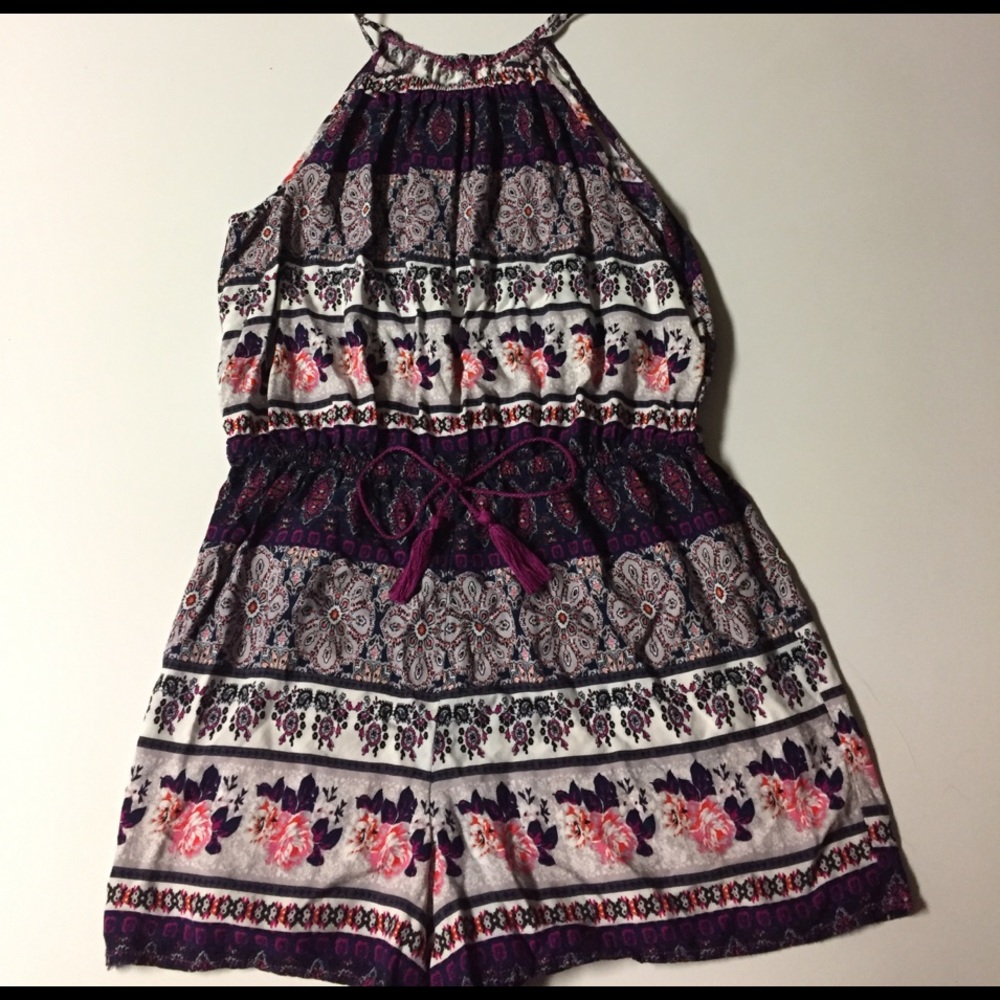 Aztec Patterned Halter Neck Romper
