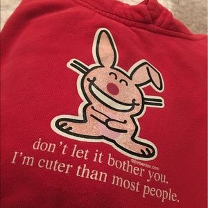 Red bunny sweatshirt with cute graphic