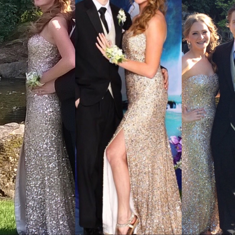Champagne sequin prom dress!