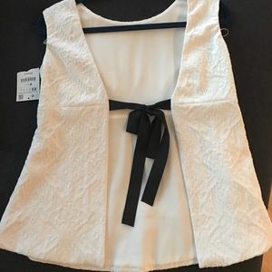 ZARA (Open Back) Black &White blouse XS