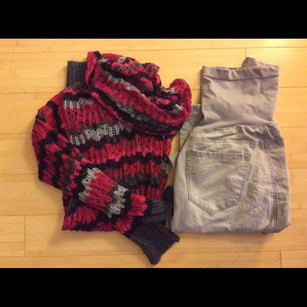 Boutique Gray Maternity Jeans