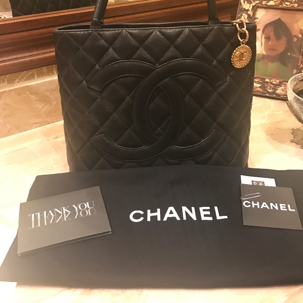 Chanel Black Caviar Leather Bag