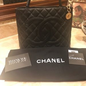 Chanel Black Caviar Leather Bag