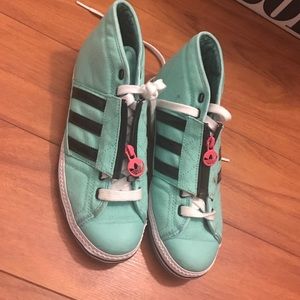 Blue Adidas shoes