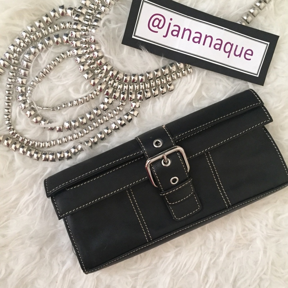 Genuine Leather Black Clutch Wallet