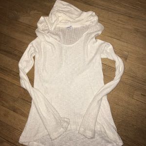 Splendid Off white Sheer hooded sweater