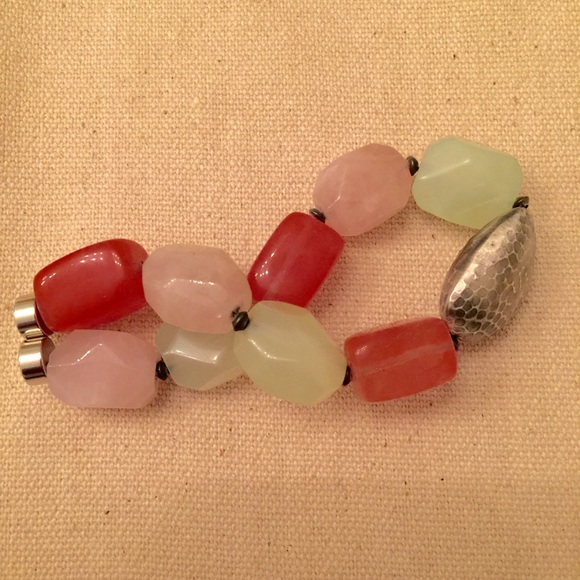 Silpada RARE Cherry, Rose Quartz & Jade Sterling Magnetic Bracelet. - Picture 2 of 2