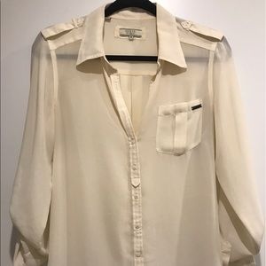 Guess Button Down Military Top Size M