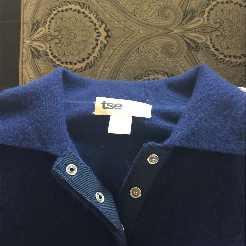 TSESAY Royal Blue Cashmere Polo Shirt