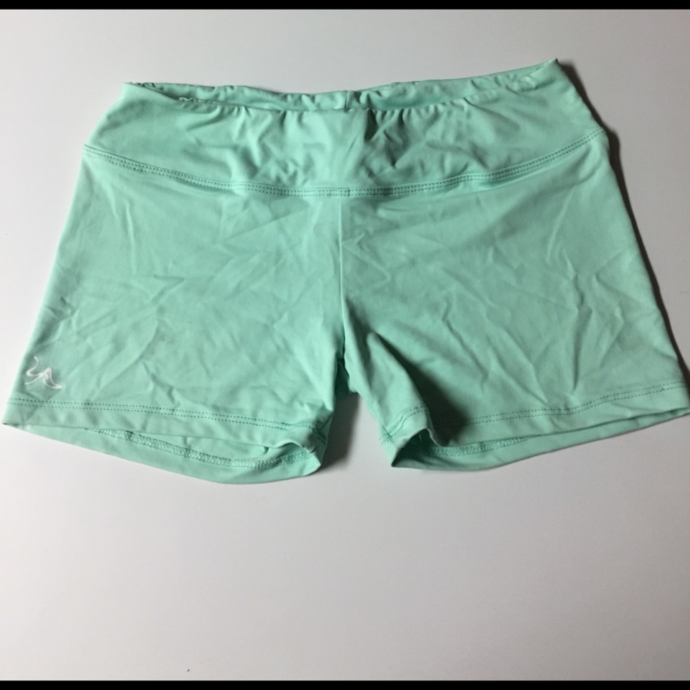 Teal Liquid Ambition workout shorts