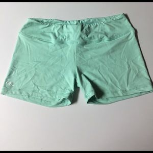 Teal Liquid Ambition workout shorts