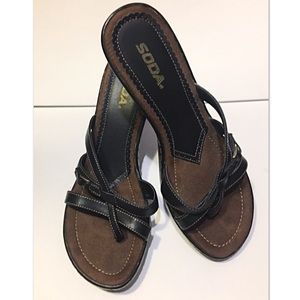 Soda Box Heel Sandals Size 10
