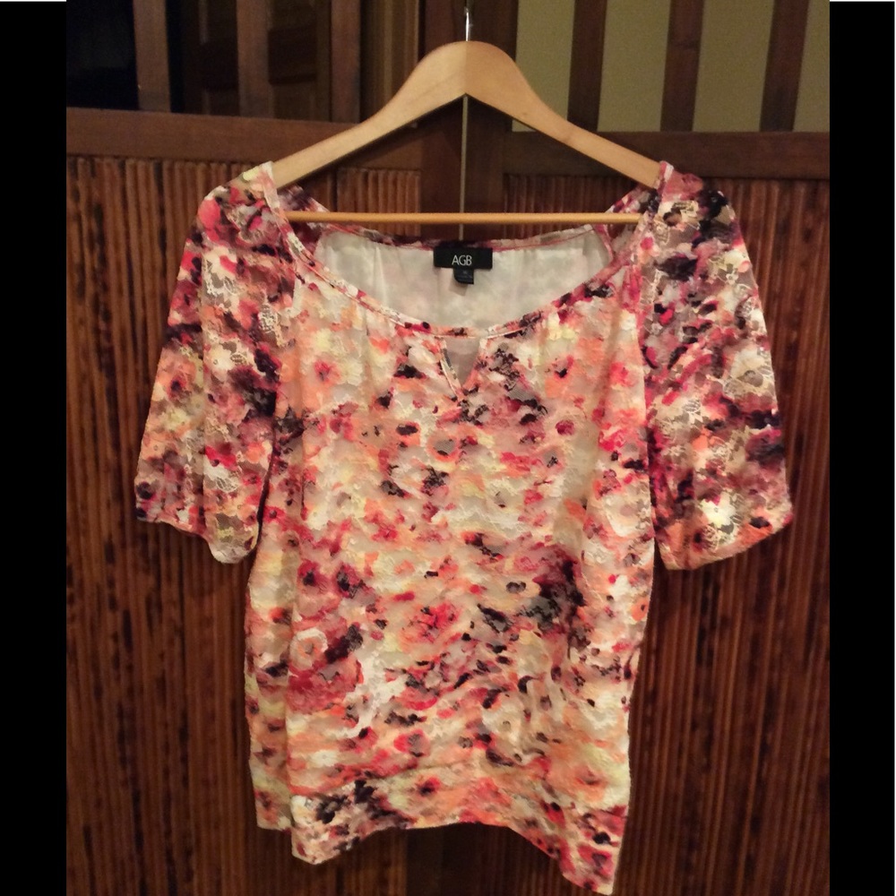 AGB short sleeved lace blouse.