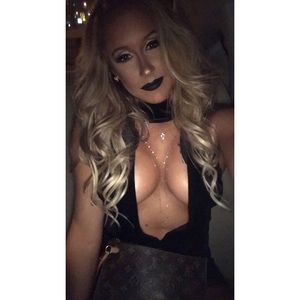 Low cut little black dress