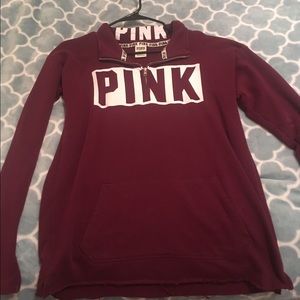Maroon Pink Victoria's Secret Quarter Zip