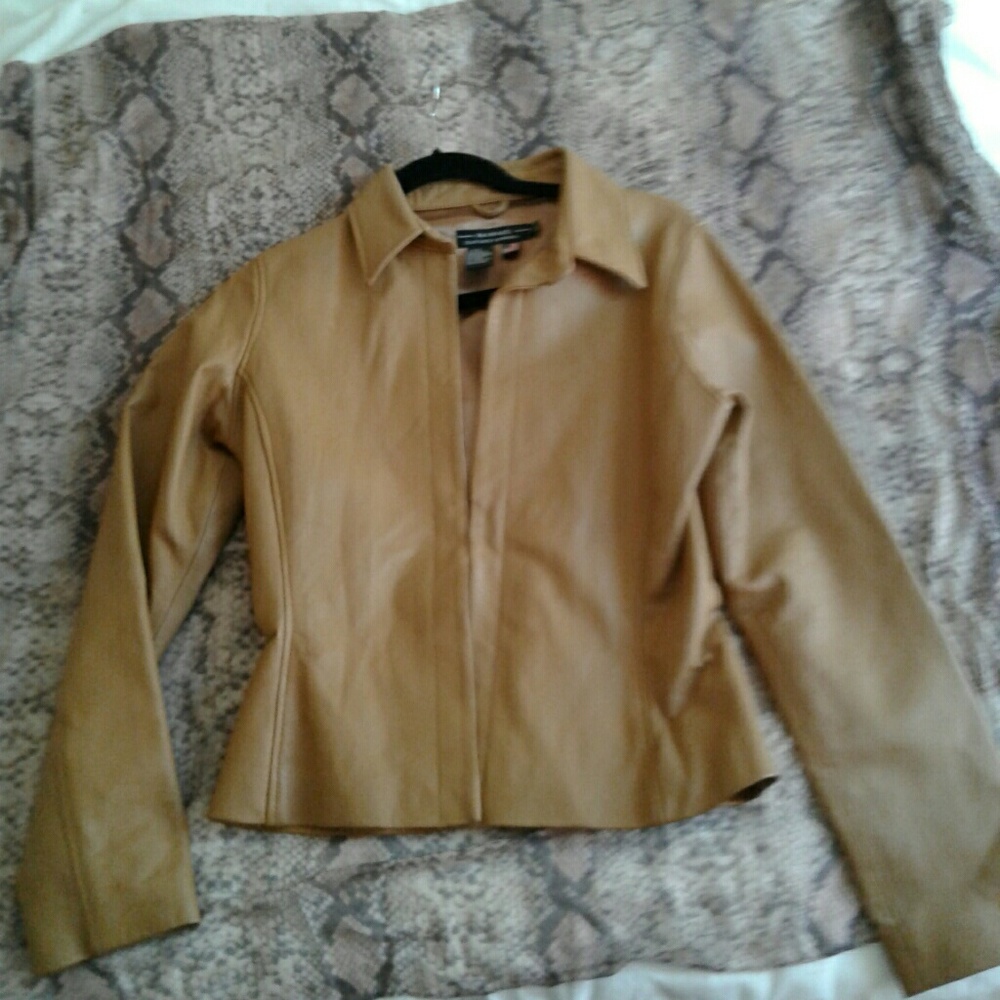 Tan leather jacket